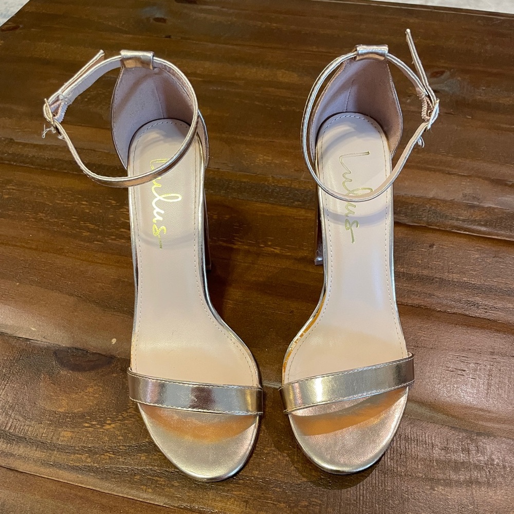 Lulu's Gold Elegant Heels